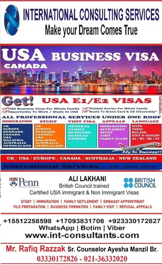 Karachi-based US Immigration Expert-Study Abroad, Work visa