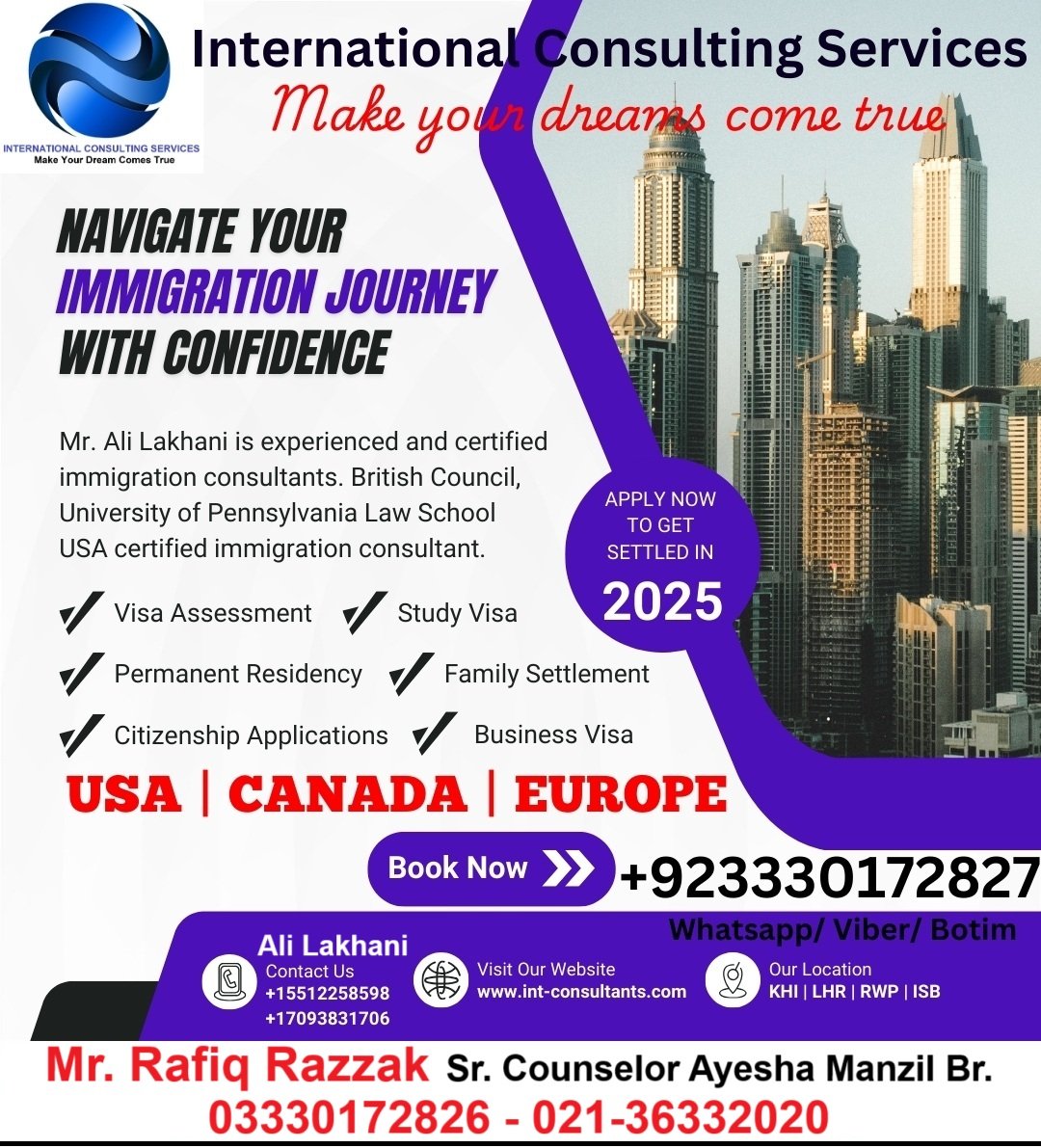 Apply for Canada and U.S.A student visit Visa