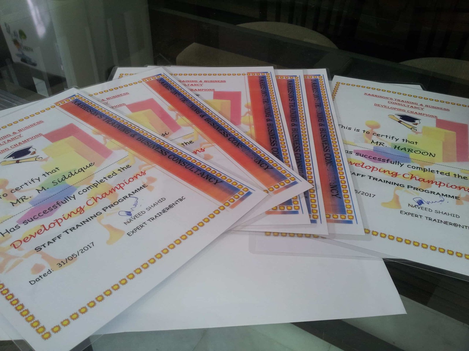 Naveed shahid offering waiters training program