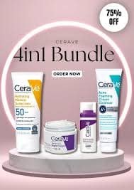 CeraVe 4-in-1 Skincare Kit – Cleanser, Serum, Sunblock