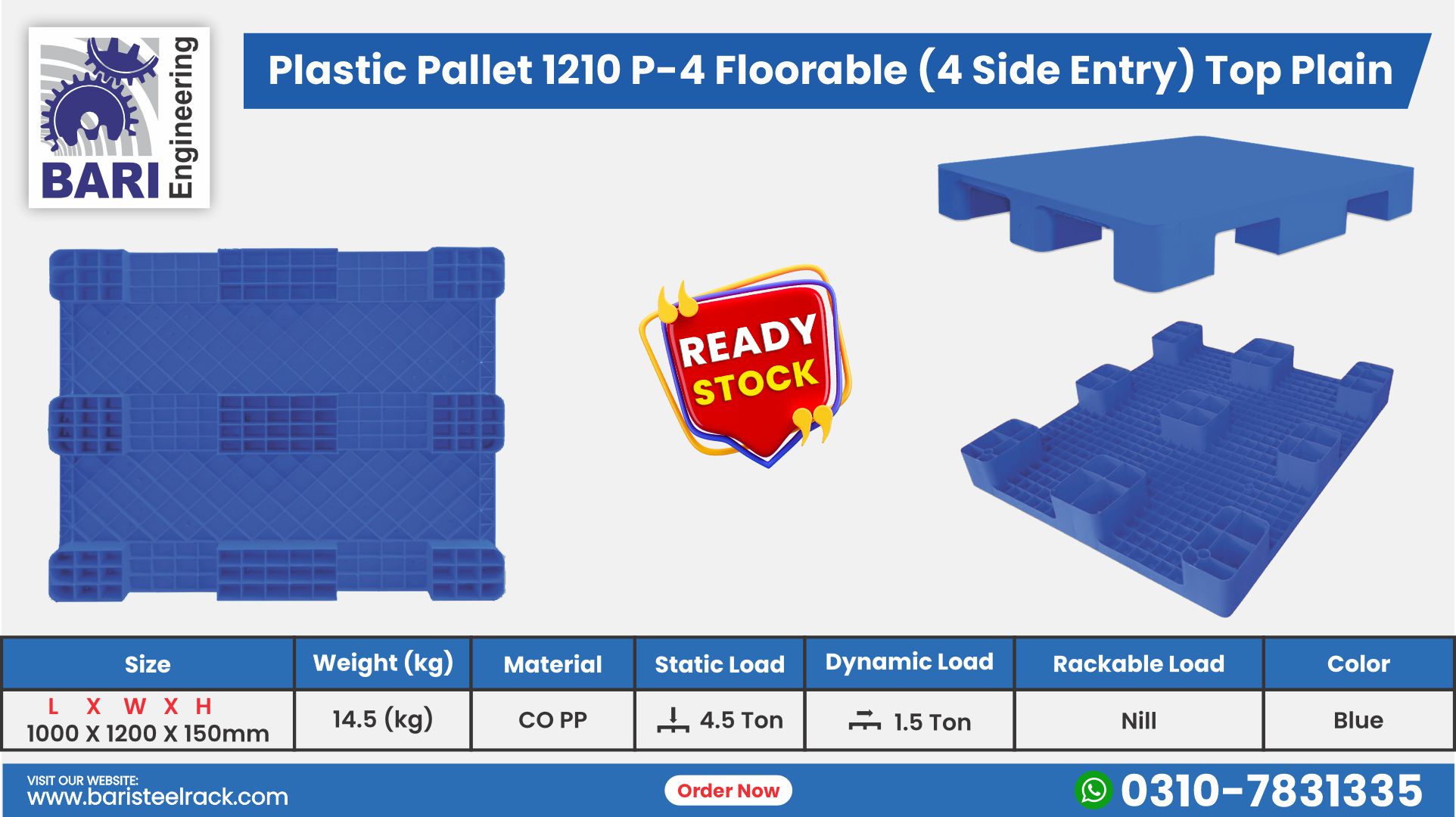 4-way entry for forklift and pallet jack