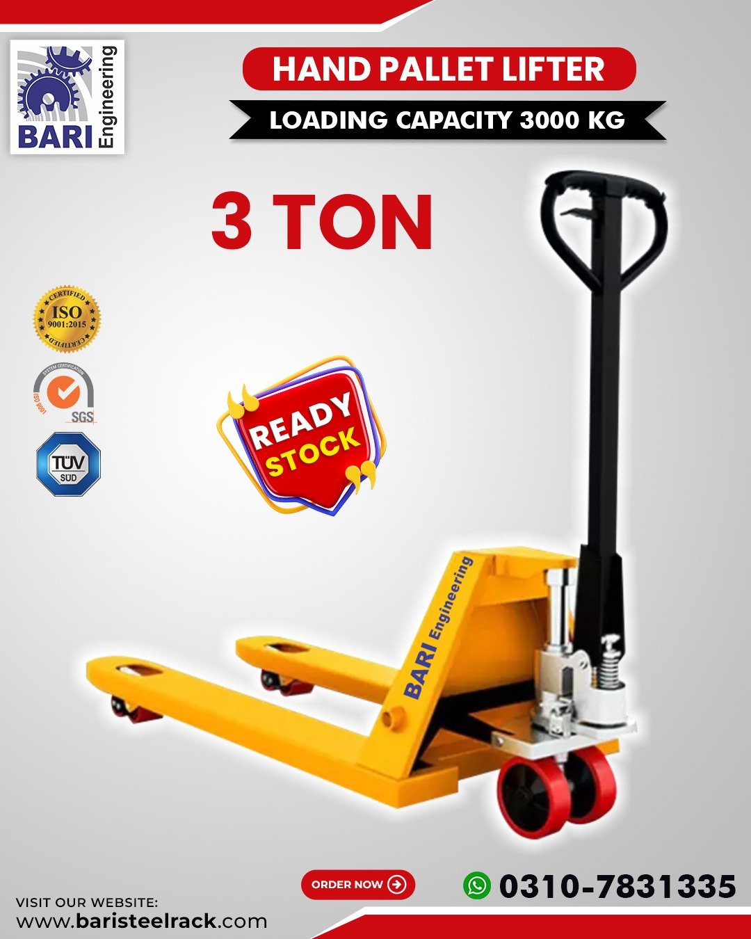 Heavy-Duty Hand Pallet Lifter for Warehouse and Industrial