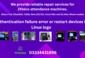 We can repair Zkteco attendance devices authentication error
