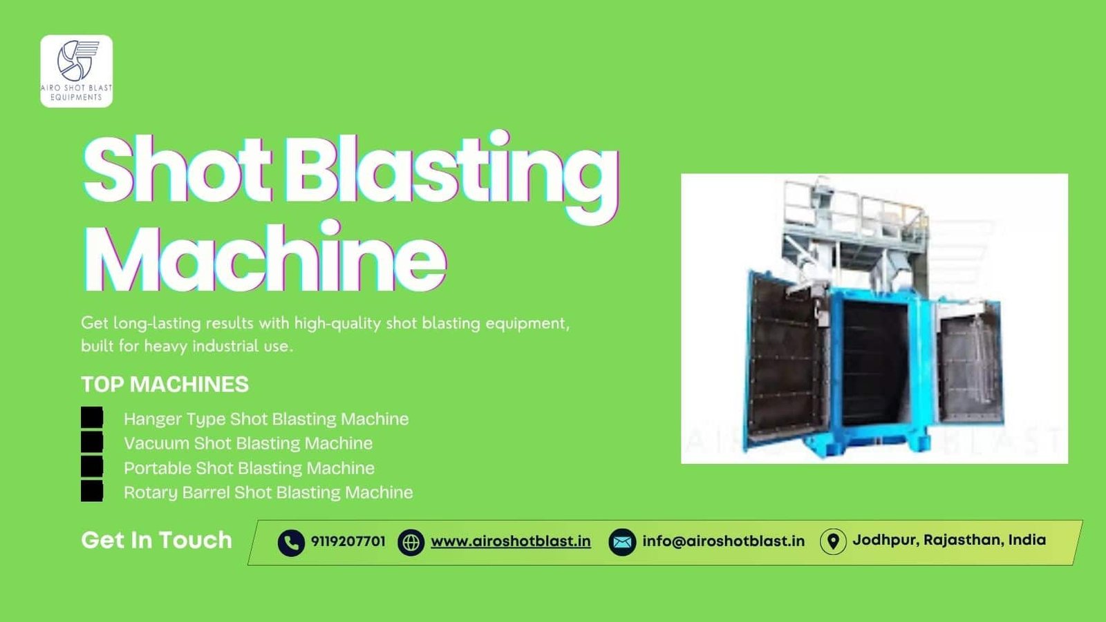 Innovative shot blasting machine manufacturers in India