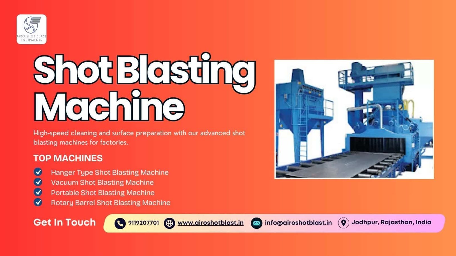 Innovative shot blasting machine manufacturers in India