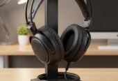 🎧 Personalized Black Hardwood Headphone Stand