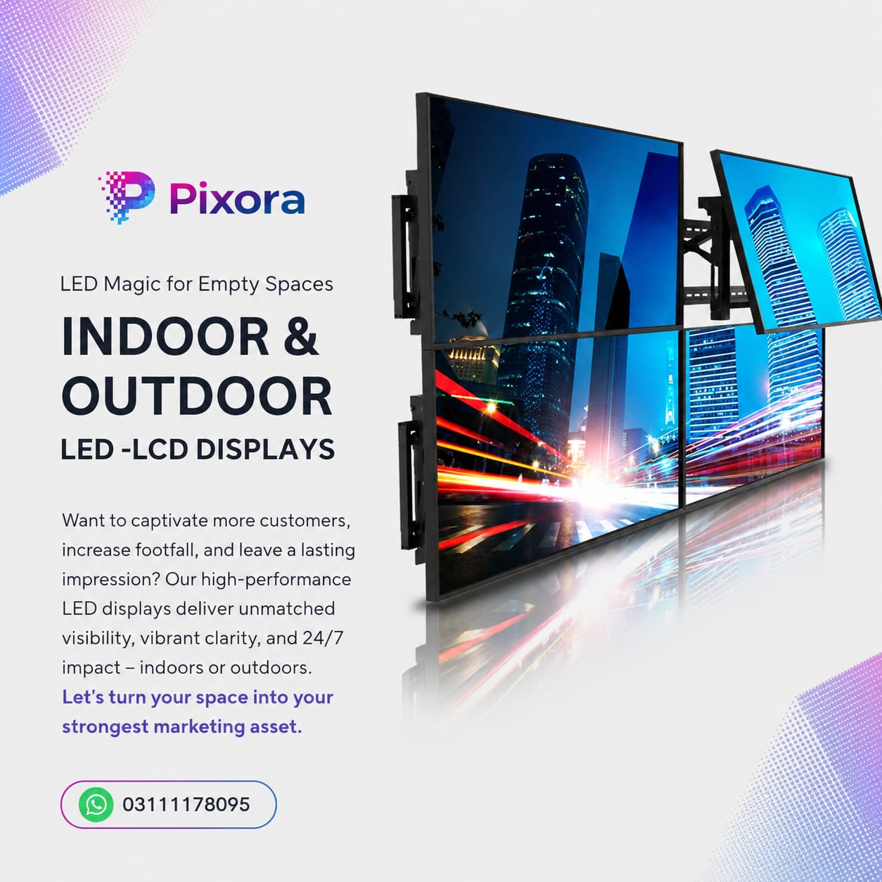 Outdoor LED Digital Standee 55″ & 65″ – IP65 4K UHD | Pixo